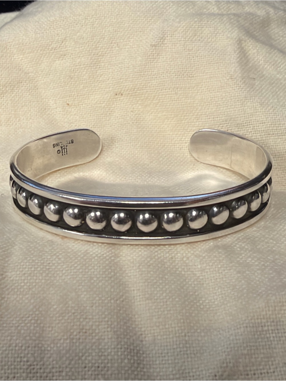 James Avery Silver Beaded Cuff Bracelet